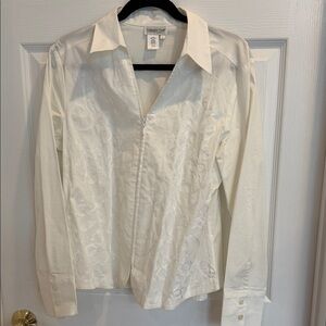 Coldwater Creek White Embroidered Top
